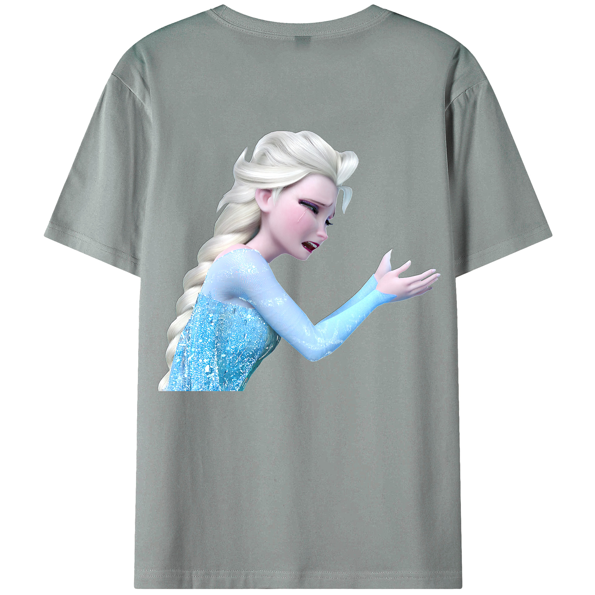 （画像用） アナと雪の女王 アンナ エルサ Frozen Anna Elsa 綿100％ メンズ半袖Tシャツ（バックプリント） 通気性